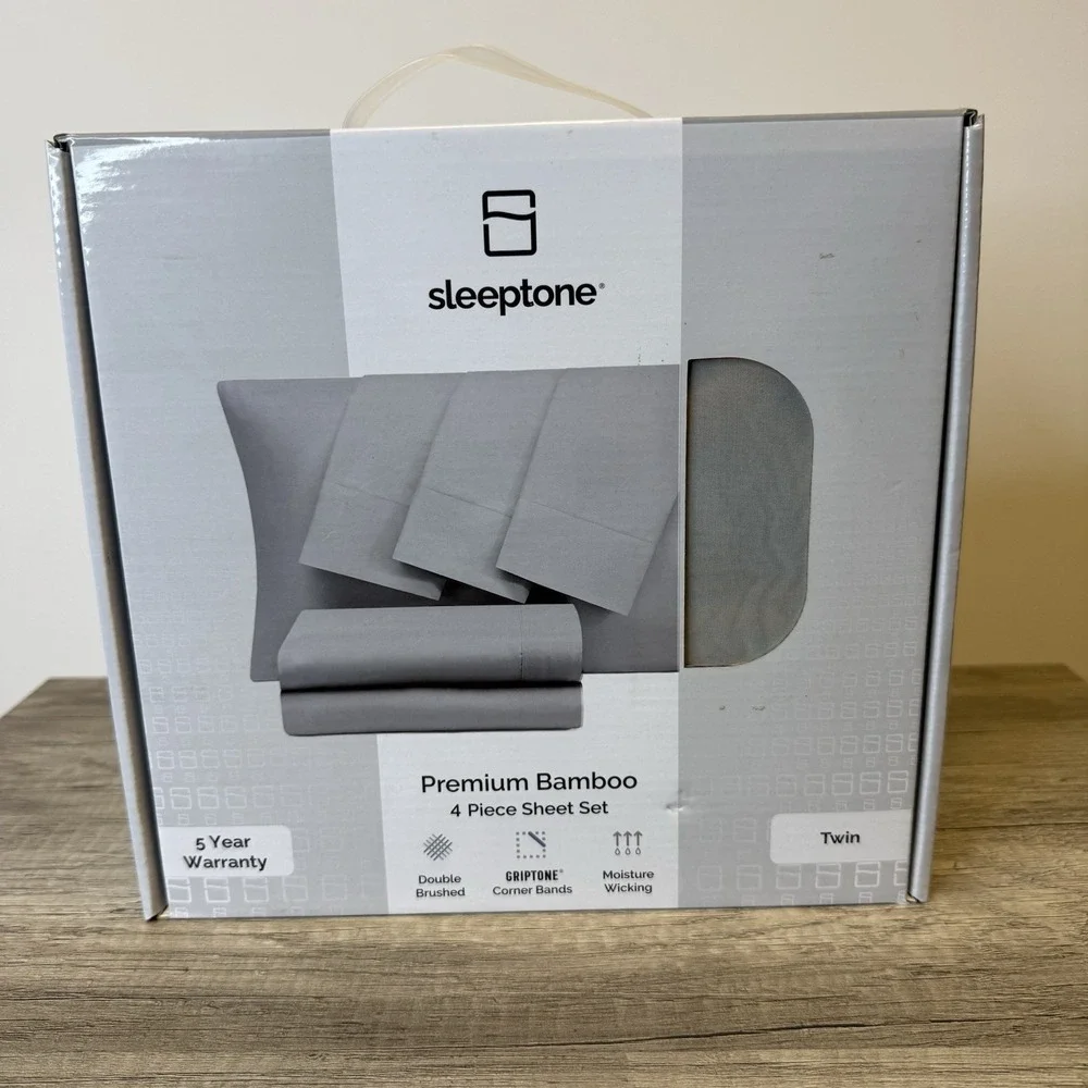 Sleeptone Premium Bamboo Sheets Twin NWT gray